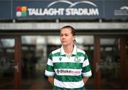 12 March 2025; Shamrock Rovers new signing Ruesha Littlejohn poses for a portrait during her unveiling at Tallaght Stadium in Dublin. Photo by Stephen McCarthy/Sportsfile