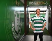 12 March 2025; Shamrock Rovers new signing Ruesha Littlejohn poses for a portrait during her unveiling at Tallaght Stadium in Dublin. Photo by Stephen McCarthy/Sportsfile