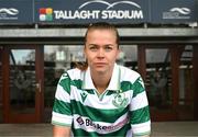 12 March 2025; Shamrock Rovers new signing Ruesha Littlejohn poses for a portrait during her unveiling at Tallaght Stadium in Dublin. Photo by Stephen McCarthy/Sportsfile