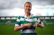 12 March 2025; Shamrock Rovers new signing Ruesha Littlejohn poses for a portrait during her unveiling at Tallaght Stadium in Dublin. Photo by Stephen McCarthy/Sportsfile