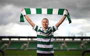 12 March 2025; Shamrock Rovers new signing Ruesha Littlejohn poses for a portrait during her unveiling at Tallaght Stadium in Dublin. Photo by Stephen McCarthy/Sportsfile