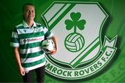 12 March 2025; Shamrock Rovers new signing Ruesha Littlejohn poses for a portrait during her unveiling at Tallaght Stadium in Dublin. Photo by Stephen McCarthy/Sportsfile