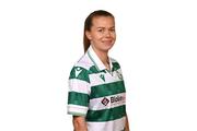 12 March 2025; Shamrock Rovers new signing Ruesha Littlejohn poses for a portrait during her unveiling at Tallaght Stadium in Dublin. Photo by Stephen McCarthy/Sportsfile