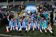 12 March 2025; Rice College players celebrate after the FAI Schools Dr Tony O'Neill Senior National Cup final match between Blackrock College and Rice College at Athlone Town Stadium in Athlone, Westmeath. Photo by Matt Browne/Sportsfile