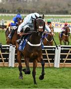 13 March 2025; Doddiethegreat, with Brian Hughes up, on their way to winning the Pertemps Network Final Handicap Hurdle on day three of the Cheltenham Racing Festival at Prestbury Park in Cheltenham, England. Photo by David Fitzgerald/Sportsfile