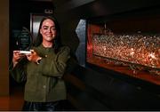 13 March 2025; Cavan star Sinéad Greene is pictured with The Croke Park Hotel/LGFA Player of the Month award for February 2025, at The Croke Park Hotel in Jones Road, Dublin. Sinéad was in excellent form for Cavan, who lead Division 3 of the Lidl NFL, during the month of February. Photo by Tyler Miller/Sportsfile