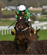 13 March 2025; Fact To File, with Mark Walsh up, jump the last on their way to winning the Ryanair Chase on day three of the Cheltenham Racing Festival at Prestbury Park in Cheltenham, England. Photo by David Fitzgerald/Sportsfile