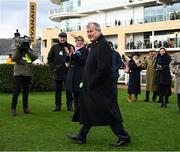 13 March 2025; Winning owner JP McManus makes his way up to the winning podium after Fact To File won the Ryanair Chase on day three of the Cheltenham Racing Festival at Prestbury Park in Cheltenham, England. Photo by David Fitzgerald/Sportsfile