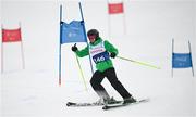 13 March 2025; Donal Brennan of Team Ireland, a member of Kilternan Karvers, Ballinteer, Dublin competes in the Intermediate Super G mens division one during day five of the Turin 2025 Special Olympics World Winter Games in Sestriere, Italy. Photo by Ray McManus/Sportsfile