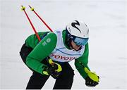 13 March 2025; Caolan McConville of Team Ireland, a member of Skiability Northern Ireland, Aghaghallon, Antrim, on his way to win a Gold Medal in the Advance Super G event during day five of the Turin 2025 Special Olympics World Winter Games in Sestriere, Italy. Photo by Ray McManus/Sportsfile