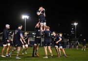 13 March 2025; UCD players warm up before the annual men’s Rugby Colours match between Dublin University and UCD at UCD Bowl in Dublin. Photo by Sam Barnes/Sportsfile