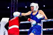 13 March 2025; Lisa O’Rourke of Ireland, right, in action against Saida Lahmidi of Morocco in their Elite Women 66-70kg light middle quarter-final bout during the 2025 IBA Women's World Boxing Championships quarter-finals at the Cair Sports Center in Niš, Serbia. Photo by Nikola Krstic/Sportsfile