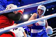 13 March 2025; Lisa O’Rourke of Ireland, right, in action against Saida Lahmidi of Morocco in their Elite Women 66-70kg light middle quarter-final bout during the 2025 IBA Women's World Boxing Championships quarter-finals at the Cair Sports Center in Niš, Serbia. Photo by Nikola Krstic/Sportsfile