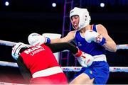 13 March 2025; Lisa O’Rourke of Ireland, right, in action against Saida Lahmidi of Morocco in their Elite Women 66-70kg light middle quarter-final bout during the 2025 IBA Women's World Boxing Championships quarter-finals at the Cair Sports Center in Niš, Serbia. Photo by Nikola Krstic/Sportsfile