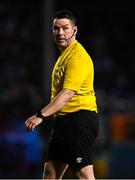 14 March 2025; Referee David Dunne during the SSE Airtricity Men's Premier Division match between Drogheda United and Shamrock Rovers at Sullivan & Lambe Park in Drogheda, Louth. Photo by Ben McShane/Sportsfile