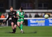 14 March 2025; Aodh Dervin of Dundalk in action against Calum Costello of Bray Wanderers during the SSE Airtricity Men's First Division match between Bray Wanderers and Dundalk at Carlisle Grounds in Bray, Wicklow. Photo by Thomas Flinkow/Sportsfile