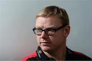 9 October 2013; Ulster's Tom Court during a press conference ahead of their Heineken Cup, Pool 5, Round 1, match against Leicester Tigers on Friday. Ulster Rugby Squad Press Conference, Newforge Country Club, Belfast, Co. Antrim. Picture credit: Oliver McVeigh / SPORTSFILE