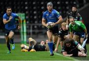 12 October 2013; Isaac Boss, Leinster, makes a break during the second half. Heineken Cup 2013/14, Pool 1, Round 1, Ospreys v Leinster, Liberty Stadium, Swansea, Wales. Picture credit: Stephen McCarthy / SPORTSFILE
