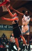 14 November 1998; Paddy Kelly of Killester goes for a lay-up during the ESB Superleague Basketball match between Dublin Bay Vikings and Killester at the National Basketball Arena in Tallaght, Dublin. Photo By Brendan Moran/Sportsfile.