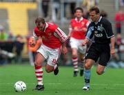 1 August 1998; Robbie Devereux of St Patrick's Athletic in action against Pavel Nedved of Lazio during the Carlsberg Trophy match between St Patrick's Athletic and Lazio at Lansdowne Road in Dublin. Photo by David Maher/Sportsfile.