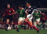 18 November 1998; Mark Kinsella of Republic of Ireland in action against Slavi?a Jokanovi? of Yugoslavia during the UEFA Euro 2000 Group 8 Qualifier between Yugoslavia and Republic of Ireland at the Red Star Stadium, in Belgrade, Yugoslavia. Photo by Brendan Moran/Sportsfile