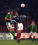 18 November 1998; Mark Kinsella of Republic of Ireland in action against Vladimir Jugovi? of Yugoslavia during the UEFA Euro 2000 Group 8 Qualifier between Yugoslavia and Republic of Ireland at the Red Star Stadium, in Belgrade, Yugoslavia. Photo by David Maher/Sportsfile