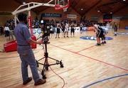 14 November 1998; A general view of a TV camera during the ESB Superleague Basketball match between Dublin Bay Vikings and Killester at the National Basketball Arena in Tallaght, Dublin. Photo By Brendan Moran/Sportsfile.