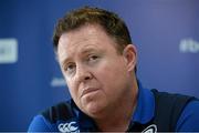 17 October 2013; Leinster head coach Matt O'Connor during a press conference ahead of their Heineken Cup 2013/14, Pool 1, Round 2, match against Castres on Saturday. Leinster Rugby Press Conference, RDS, Ballsbridge, Dublin. Picture credit: Matt Browne / SPORTSFILE