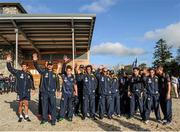 17 October 2013; The Australian International Rules team arrive for an AFL and GAA workshop at Castle Saunderson International Scout Centre, Co. Cavan. Picture credit: Ramsey Cardy / SPORTSFILE