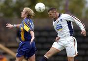 3 October 2004; Steven Grey, Drogheda United, in action against Dessie Baker, Longford Town. FAI Carlsberg Cup Semi-Final, Longford Town v Drogheda United, Flancare Park, Longford. Picture credit; David Maher / SPORTSFILE