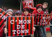 3 October 2004; Longford Town supporters cheer on their team before the start of the game. FAI Carlsberg Cup Semi-Final, Longford Town v Drogheda United, Flancare Park, Longford. Picture credit; David Maher / SPORTSFILE