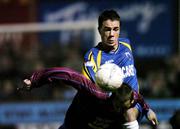 5 October 2004; Graham Gartland, Longford Town, in action against Declan O'Brien, Drogheda United. FAI Carlsberg Cup Semi-Final Replay, Drogheda United v Longford Town, United Park, Drogheda, Co. Louth. Picture credit; David Maher / SPORTSFILE