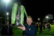 18 October 2013; St. Patrick’s Athletic manager Liam Buckley celebrates at the end of the game. Airtricity League Premier Division, St. Patrick’s Athletic v Derry City, Richmond Park, Dublin. Picture credit: David Maher / SPORTSFILE