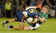 19 October 2013; Ciaran Byrne, Ireland, in action against Jarrod Harbrow, Australia. International Rules, First Test, Ireland v Australia, Kingspan Breffni Park, Cavan. Picture credit: Oliver McVeigh / SPORTSFILE