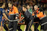 19 October 2013; Aidan Walsh of Ireland is taken off the field in a stretcher after receiving an injury during the International Rules, First Test, Ireland v Australia, Kingspan Breffni Park, Cavan. Photo by Oliver McVeigh/Sportsfile