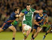 19 October 2013; Michael Murphy, Ireland, in action against Jarrod Harbrow, Australia. International Rules, First Test, Ireland v Australia, Kingspan Breffni Park, Cavan. Picture credit: Oliver McVeigh / SPORTSFILE