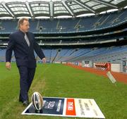 11 October 2004; Eddie O'Sullivan, Irish Rugby team coach, at the announcement of Douglas Newman Good's (DNG) latest expansion plans with the official launch of the first phase of it's national franchise network 'DNG Nationwide'. Croke Park, Dublin. Picture credit; Pat Murphy / SPORTSFILE