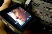 11 October 2004; Brian Kerr, Republic of Ireland manager, pictured through a monitor of a video camera during a press conference at  Malahide United grounds, Co. Dublin. Picture credit; David Maher / SPORTSFILE