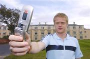 11 October 2004; Damien Duff at the announcement that Vodafone customers can watch all the English Premiership's goals from every match first on the new 3G mobile handset. Portmarnock Hotel and Golf Links, Portmarnock, Dublin. Picture credit; David Maher / SPORTSFILE