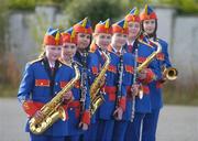 15 October 2004; New members of the Artane Boys Band, from left, Rebecca Cradden, saxophone, Hannah O'Dwyer, clarinet, Kerrie Murphy, saxophone, Niamh Comiskey, clarinet, Maeve McDywer, flute, Rachel Somerville, tenor saxophone, and Roisin Hackett, trumpet, in advance of Sunday's Coca Cola International Rules Series 2004. This will be the first time that girls will play with the Artane boys Band in Croke Park. Artane, Dublin. Picture credit; Brendan Moran / SPORTSFILE