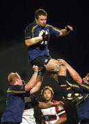 15 October 2004; Aidan McCullen, Leinster, contests the lineout against Ospreys. Celtic League 2004-2005, Neath / Swansea Ospreys v Leinster, St. Helens, Wales. Picture credit; Tim Parfitt / SPORTSFILE