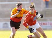 17 October 2004; Michael Donohoe, Starlights, is tackled by Barry Goff, Sarsfields. Wexford Senior Football Final, Starlights v Sarsfields, Wexford Park, Co. Wexford. Picture credit; Matt Browne / SPORTSFILE