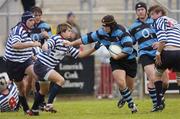 17 October 2004; David Quinlan, Shannon, in action against Peter Beirne, Blackrock. AIB All Ireland League 2004-2005, Division 1, Shannon v Blackrock, Thomond Park, Limerick. Picture credit; Damien Eagers / SPORTSFILE