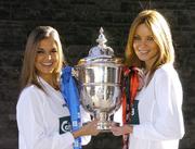 18 October 2004; Models Roberta Rowat, left, and Lizanne Kirwan at a photocall ahead of next weekend's 2004 FAI Carlsberg Cup Final between Longford Town and Waterford United. Gravity Bar, Guinness Hopstore, Dublin. Picture credit; David Maher / SPORTSFILE