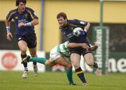 23 October 2004; Gordon D'Arcy, Leinster, is tackled by Walter Pozzebon, Benetton Treviso. Heineken European Cup 2004-2005, Benetton Treviso v Leinster, Stadio Comunale di Monigo, Treviso, Italy. Picture credit; Matt Browne / SPORTSFILE