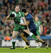 26 October 2013; Ciaran McKeever, Ireland, in action against Daniel Wells, Australia. International Rules Second Test, Ireland v Australia, Croke Park, Dublin. Picture credit: Ramsey Cardy / SPORTSFILE