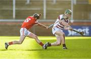 27 October 2013; Mark McFadden, Loughgiel Shamrocks, in action against Gerald Bradley, Slaughneil. AIB Ulster Senior Club Hurling Championship Final, Loughgiel Shamrocks v Slaughneil, Celtic Park, Derry. Picture credit: Ramsey Cardy / SPORTSFILE