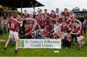 27 October 2013; Clara players celebrate with the Tom Walsh Cup following their victory. Kilkenny County Senior Club Hurling Championship Final, Clara v Carrickshock. Nowlan Park, Kilkenny. Picture credit: Stephen McCarthy / SPORTSFILE