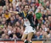 24 October 2004; Tadhg Kennelly, Ireland. Coca Cola International Rules Series 2004, Second Test, Ireland v Australia, Croke Park, Dublin. Picture credit; Pat Murphy / SPORTSFILE *** Local Caption *** Any photograph taken by SPORTSFILE during, or in connection with, the 2004 Coca Cola International Rules Series which displays GAA logos or contains an image or part of an image of any GAA intellectual property, or, which contains images of a GAA player/players in their playing uniforms, may only be used for editorial and non-advertising purposes.  Use of photographs for advertising, as posters or for purchase separately is strictly prohibited unless prior written approval has been obtained from the Gaelic Athletic Association.