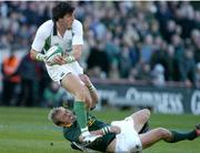 13 November 2004; Shane Horgan, Ireland, in action against Marius Joubert, South Africa. Rugby International, Ireland v South Africa, Lansdowne Road, Dublin. Picture credit; Brendan Moran / SPORTSFILE
